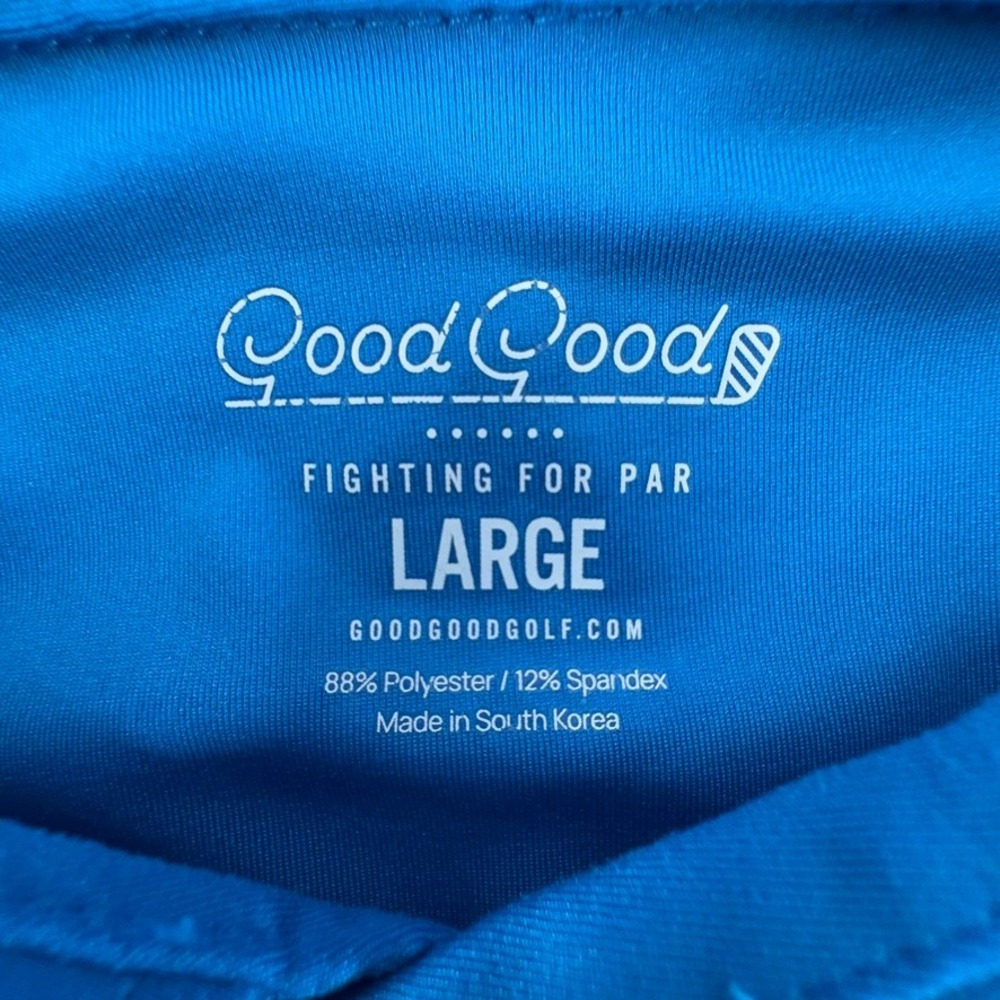 Good Good Golf Mens Blue Argyle Golf Tee Performance Polo Shirt Large - Picture 2 of 10